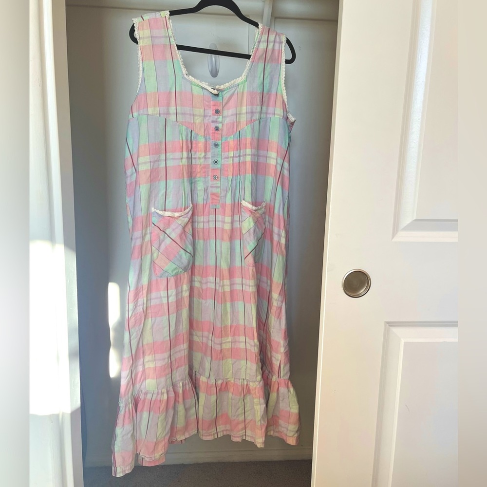 Vintage Prairie Plaid Colorful Maxi Dress